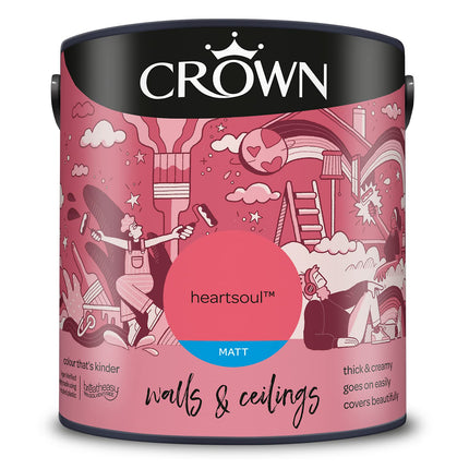 CROWN 2.5L Breatheasy MATT Emulsion Paint for Walls & Ceilings - HEARTSOUL