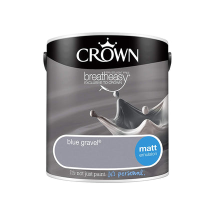 2.5L CROWN Standard Breatheasy Matt Emulsion Paint - Blue Gravel