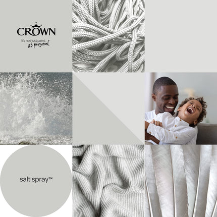 CROWN 2.5L Breatheasy MATT Emulsion Paint for Walls & Ceilings - SALT SPRAY