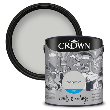 CROWN 2.5L Breatheasy MATT Emulsion Paint for Walls & Ceilings - SALT SPRAY