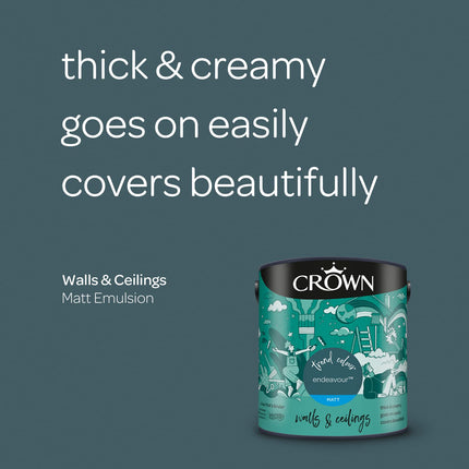 CROWN 2.5L Breatheasy MATT Emulsion Paint for Walls & Ceilings - ENDEAVOUR