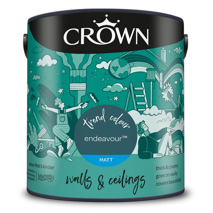 CROWN 2.5L Breatheasy MATT Emulsion Paint for Walls & Ceilings - ENDEAVOUR