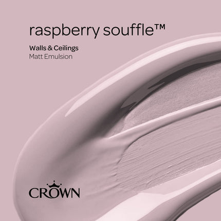 CROWN 2.5L Breatheasy MATT Emulsion Paint for Walls & Ceilings - RASPBERRY SOUFFLE