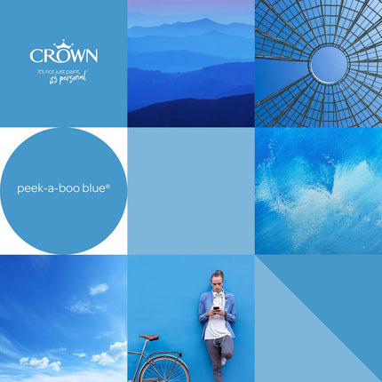 CROWN 2.5L Breatheasy MATT Emulsion Paint for Walls & Ceilings - PEEK-A-BOO BLUE