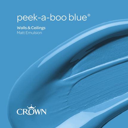 CROWN 2.5L Breatheasy MATT Emulsion Paint for Walls & Ceilings - PEEK-A-BOO BLUE