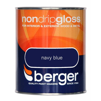 Berger Non Drip Gloss 750ml Navy Blue (306028)