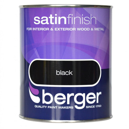 Berger Satin Paint 750ml Black