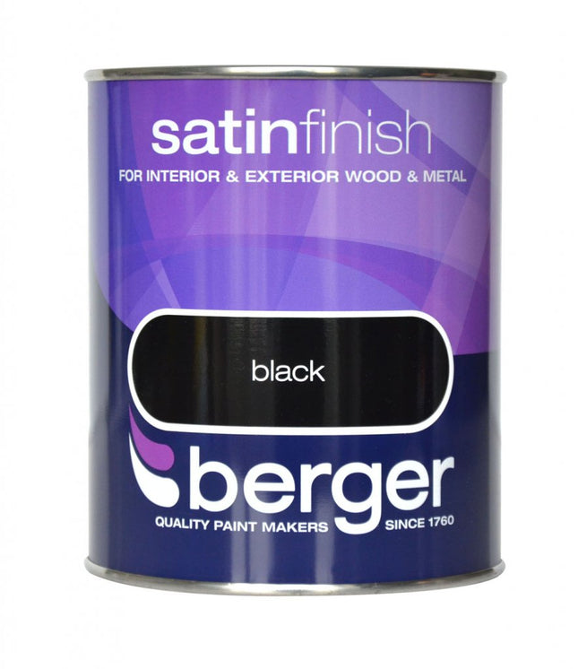 Berger Satin Paint 750ml Black