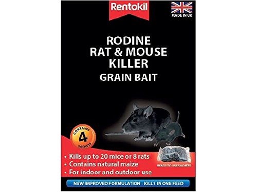 Rentokil Rodine Mouse & Rat Killer Grain Bait Pack of 4 Sachets