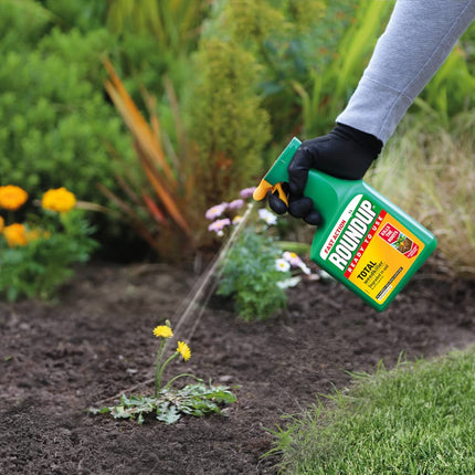 Roundup 119580 Total RTU 1L Plus 20% Extra Free Weed Killer Sprayer 1.2l Weedkiller Spray Garden Rootkiller Ready to Use Fast Action