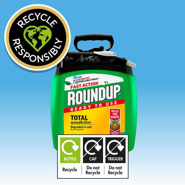 Roundup Fast Action Weedkiller Pump 'N Go Ready To Use Spray, 5 Litre