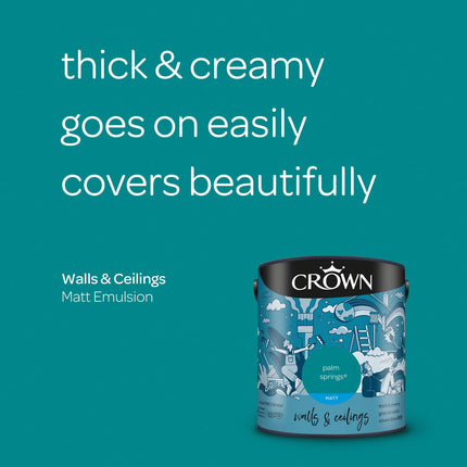 CROWN 2.5L Breatheasy MATT Emulsion Paint for Walls & Ceilings - PALM SPRINGS