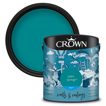 CROWN 2.5L Breatheasy MATT Emulsion Paint for Walls & Ceilings - PALM SPRINGS