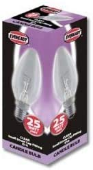 10 X Eveready 25W Clear Candle Bulb SBC/B15 Base