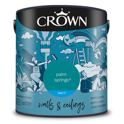 CROWN 2.5L Breatheasy MATT Emulsion Paint for Walls & Ceilings - PALM SPRINGS