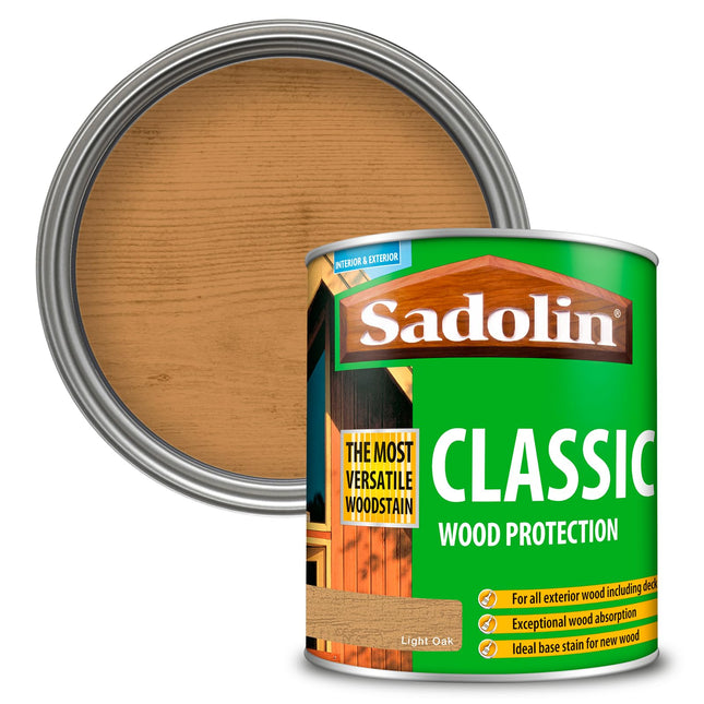 WALLPAPER EMPIRE Sadolin Classic All Purpose Woodstain 750ml - Deep Penetrating Protection (Light Oak)