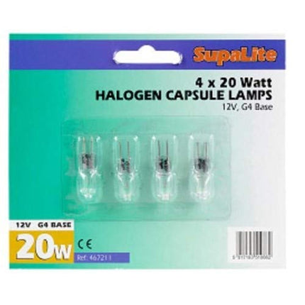 STX_467211 SupaLite Halogen Capsule Lamp G4 20w 12v 4 Pack (SL165)