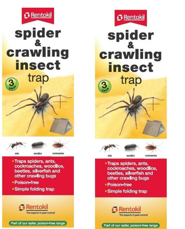 2 x Rentokil 3 Pack Spider & Crawling Insect Beetle Ants Cockroaches Trap