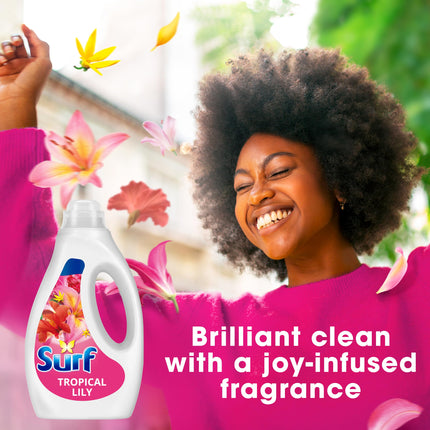 Surf Tropical Lily Laundry Washing with a joy-infused fragrance & natural essential oils lasting up to 12 hours in wear Liquid Detergent for brilliantly clean results 100 washes