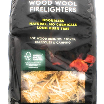 Tiger Tim Flamefast 400g Wood Wool Firelighters Natural Eco Odourless No Chemicals Long Burn Instant Fire Starters for Wood Burners Barbecues Stoves Grills Campfires