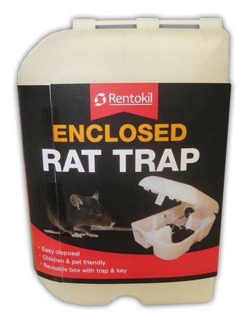 Rentokil Enclosed Rat Trap - Repeat Use Lockable Rat Trap. Safe around Pets and Children