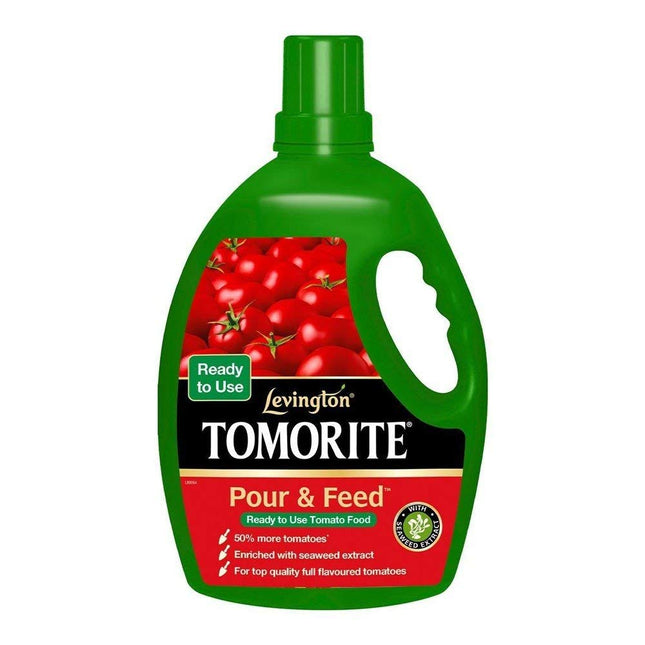 Tomorite Levington Seaweed Enriched Flavour Enhancing Pour & Feed Ready To Use 3L 3000ml Tomato Fertiliser (1 Bottle)