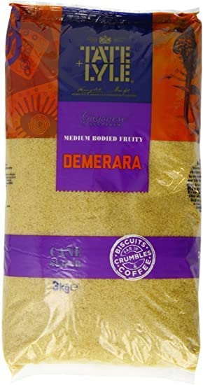 Tate & Lyle 3kg Brown Demerara Sugar Poly Bag (2 Bags)