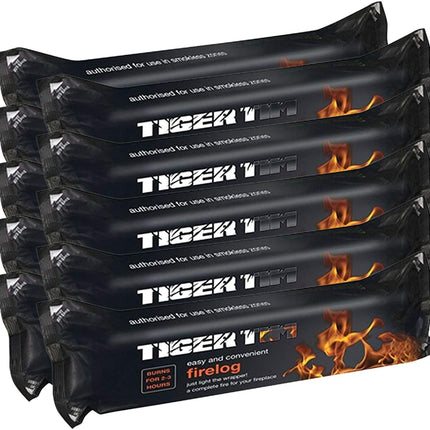Tiger Tim 20 x Smokeless Instant Lighting Fire Log 1.1kg Fuel for Open Fire Stove Burns 2-3 Hours