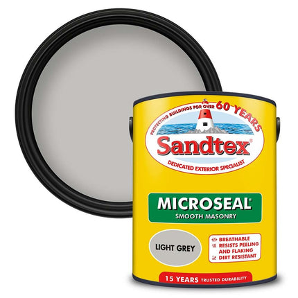 Sandtex Ultra Smooth Masonry Paint 5 Litre Stock Colours - Light Grey