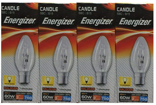 x10 42w = 60W B15, SBC Candle Dimmable Halogen Energy Saver 42w = 60w Light Bulbs 220-240v - Eveready S5419