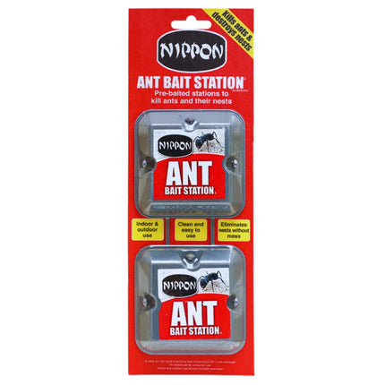 2 x Nippon Ant Bait Station Twin - nippon ant killer Ant Bait Station outdoor, ant nest killer bait stations also use as ant killer indoor, home, garden (ant traps)