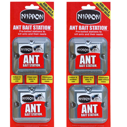2 x Nippon Ant Bait Station Twin - nippon ant killer Ant Bait Station outdoor, ant nest killer bait stations also use as ant killer indoor, home, garden (ant traps)