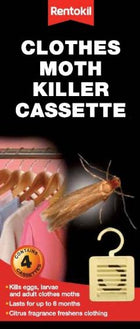 VALUE PACK of 3 Packs of Rentokil Clothes Moth Killer Cassette - 4 Units Per Pack - Protect your Double Wardrobe from Moths for up to 6 Months - Citrus Fragrance