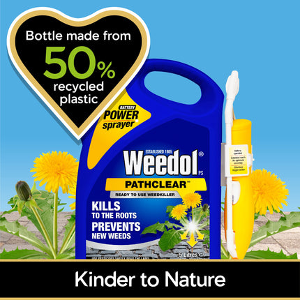 Weedol Pathclear Weedkiller with Power Sprayer, Ready To Use, 5L