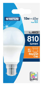 Status 10SLGBCP1PKB8 B22 10 W LED Light Bulbs, Warm White
