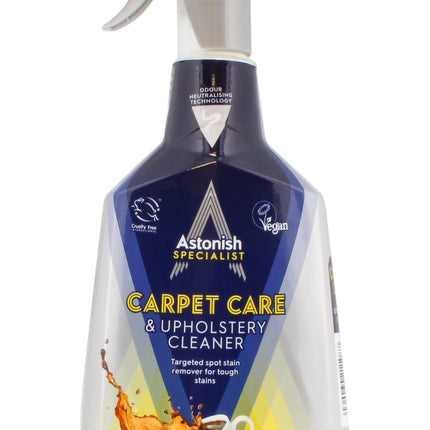 Astonish Specialist Carpet & Upholstery Tough Stains Remover Spray, for Fabrics and Laundry, Deep Cleaning and Odour Neutralising, 750ml