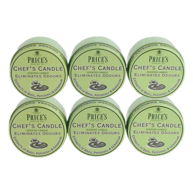 2XChefs Candle in Tin - Eliminates Odour Cooking Cooks Kitchen - 6 Pack