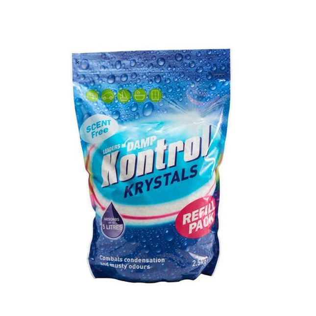 2 X Kontrol Damp Krystals 2.5KG Bag Scent Free Damp Moisture Trap