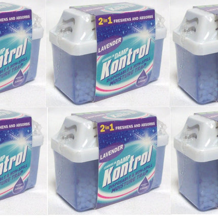6 x Kontrol Mini Moisture Trap - Freshens Air and Absorbs Damp lavender Scent