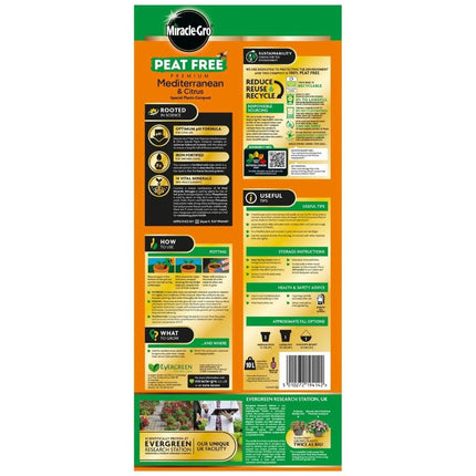 Miracle-Gro Peat-Free Premium Mediterranean & Citrus Plant Compost, 10L