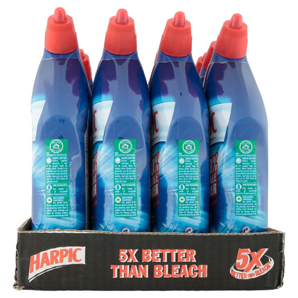 Harpic 100% Limescale Remover Toilet Cleaner Gel Original - Pack of 12 (750ml Each)