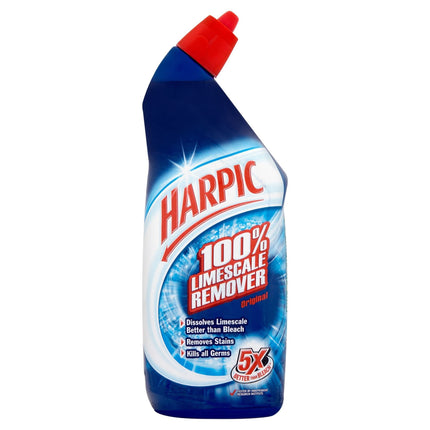 Harpic 100% Limescale Remover Toilet Cleaner Gel Original - Pack of 12 (750ml Each)