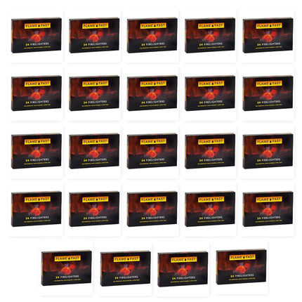 Flamefast Firelighters Starter Blocks, Quick Start, Eco Barbecue, Wood Burner, Open Fire - 24 Packs of 24 (576 firelighters)