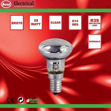 CHS 5 x Lava Lamp Appliance Reflector Lamp 25w SES R39 Screw in Light Bulbs Bulb