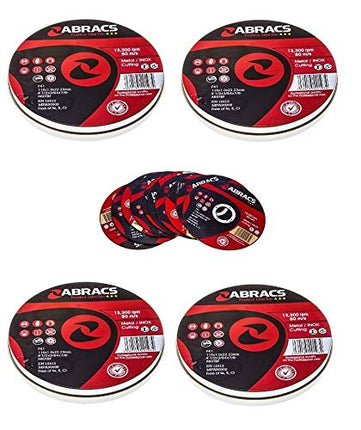 5 Packs of 10 Abracs Proflex PFET11510FI Extra Thin INOX Cutting Disc 115 x 1.0 x 22mm