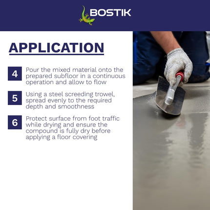 Bostik Cempolay Deep Self-Levelling Compound Grey - 20kg - Apply Between 5mm and 50mm - Fast Setting