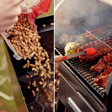 TOPLINE Big K Smokey's Premium Hardwood Pellets - 9 kg Box of 100% Natural Classic Blend Cherry, Maple & Hickory BBQ Wood Smoking Pellets with Card for Woodfire Grills, Smokers & Pizza Ovens., Brown