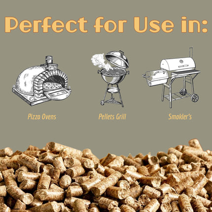TOPLINE Big K Smokey's Premium Hardwood Pellets - 9 kg Box of 100% Natural Classic Blend Cherry, Maple & Hickory BBQ Wood Smoking Pellets with Card for Woodfire Grills, Smokers & Pizza Ovens., Brown