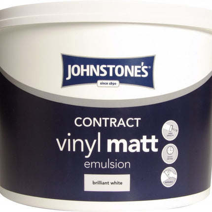 Johnstone's Contract Vinyl Matt 10L Brilliant White