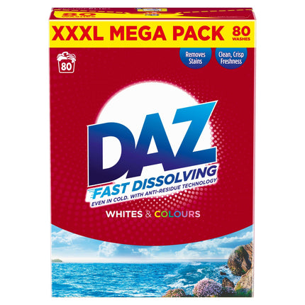 Daz Washing Powder for Whites & Colours 80 Washes 4kg